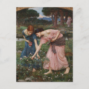 J.W. Waterhouse Gather Ye Rosenknospe Postkarte