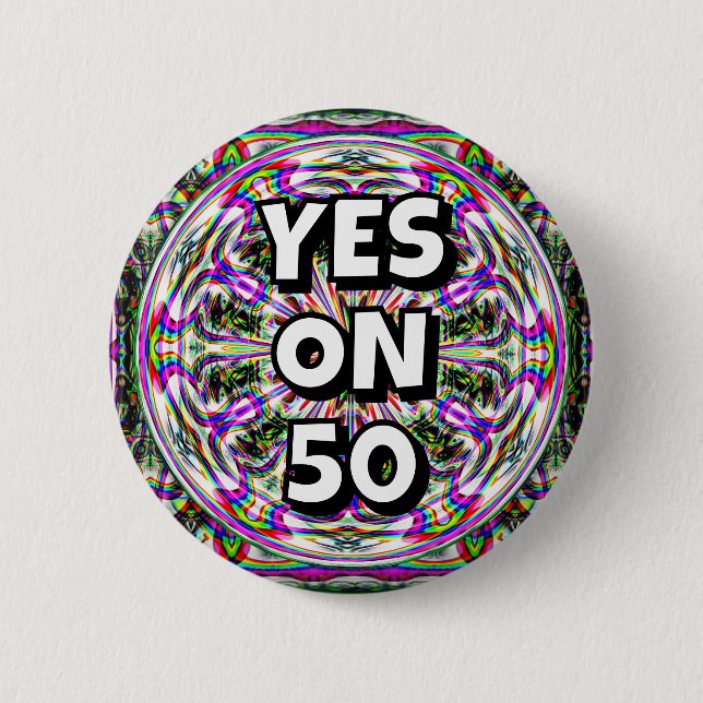 JA AUF 50 (Sie können die Wörter ändern) Button (Vorderseite)