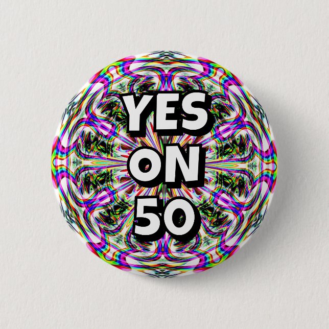 JA AUF 50 (Sie können die Wörter ändern) Button (Vorderseite)