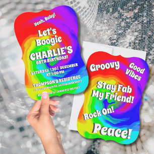 Ja Baby! 65. Geburtstag Vibrant Heat Wave Swirl Einladung