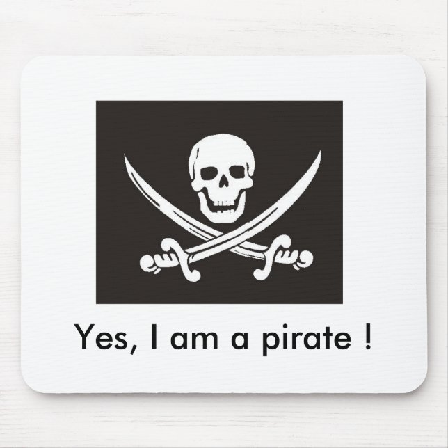 Ja bin ich ein Pirat! Schädel-u. Mousepad (Vorne)