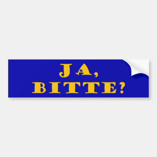 Ja, bitte? autoaufkleber