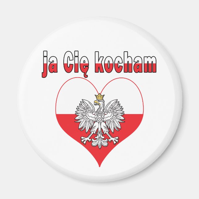 ja Cie kocham Eagle Heart Magnet (Vorne)