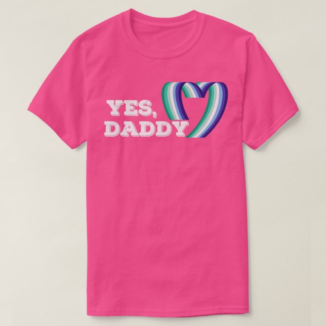 Ja Daddy LGBT Gay Pride Support rosa T-Shirt (Design vorne)