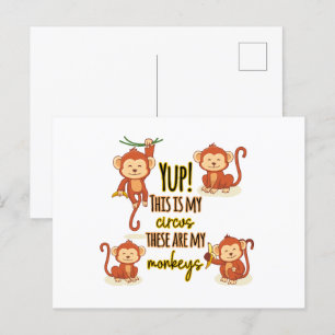 Ja! Das ist mein Zirkus, das sind meine vier Affen Postkarte