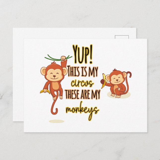 Ja! Das ist mein Zirkus, das sind meine zwei Affen Postkarte (Vorne/Hinten)