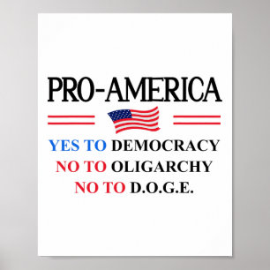 Ja Demokratie Nein Oligarchie Doge Pro Amerika Fla Poster