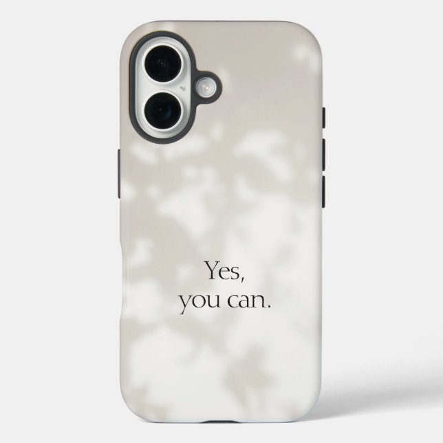 Ja, du kannst. Beige Motivierend Case-Mate iPhone Hülle (Rückseite)