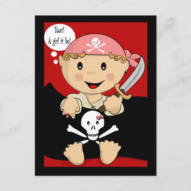 Ja! Ein Mädchen! Postkarte (Vorderseite)