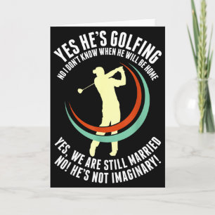 Ja, er spielt Golf lustig Golf Ehemann Ehefrau Gol Karte