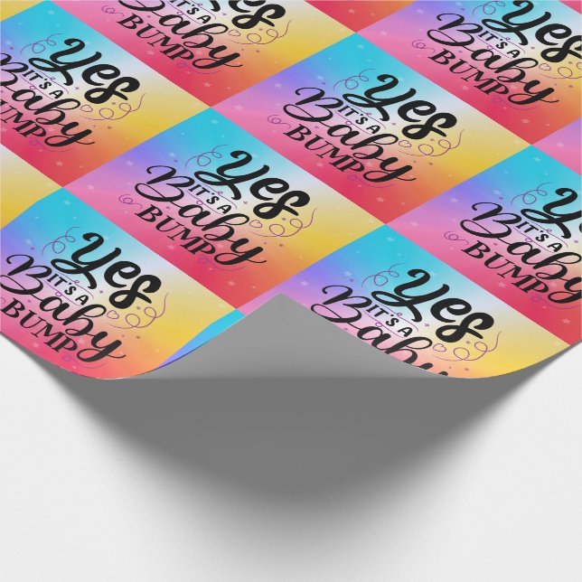 Ja, es ist ein Baby-Bump - Schwangerschaftsankündi Geschenkpapier (Ecke)