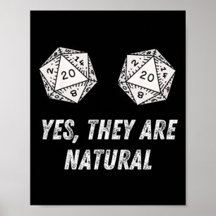 Ja, es sind natürliche D20 20 Würfel Lustige Rpg B Poster