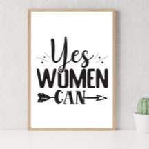 Ja, Frauen können, Zitat von Printable Wall Art fü