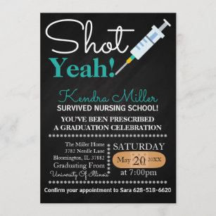 Ja geschossen! Krankenpflege-SchulAbschluss laden Einladung