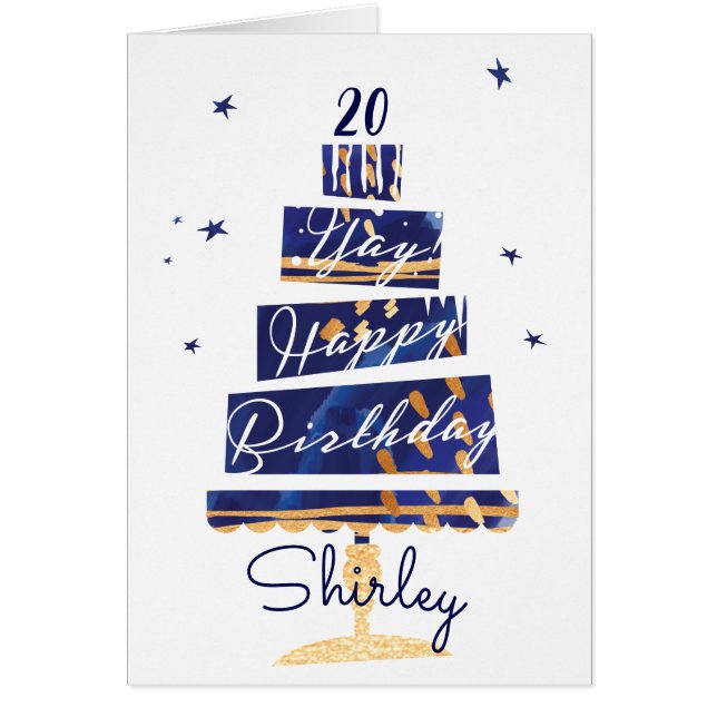 "Ja! Happy Birthday" Moderner Marinekuchen für jed (Vorne)