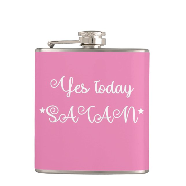 Ja, heute rosa Satan Flask Flachmann (Vorderseite)
