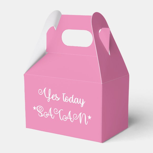 Ja Heute Satan Funny Pink Gevor Box Geschenkschachtel (Vorderseite)