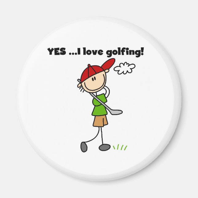 JA I Liebe Golfing Magnet (Vorne)