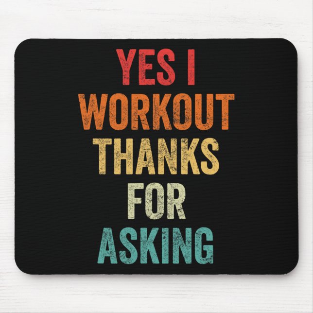 Ja I Workout - Joke Lifting Phrase Mousepad (Vorne)