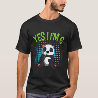 Ja, ich bin 6 Panda Thema Bday Py Celebration T-Shirt