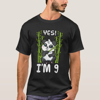 Ja, ich bin 9 Panda Thema Bday Py Celebration T-Shirt