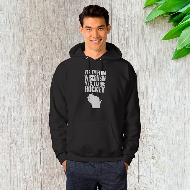 Ja, ich bin aus Wisconsin Ja, ich Liebe Hockey Hoo Hoodie (Von Creator hochgeladen)