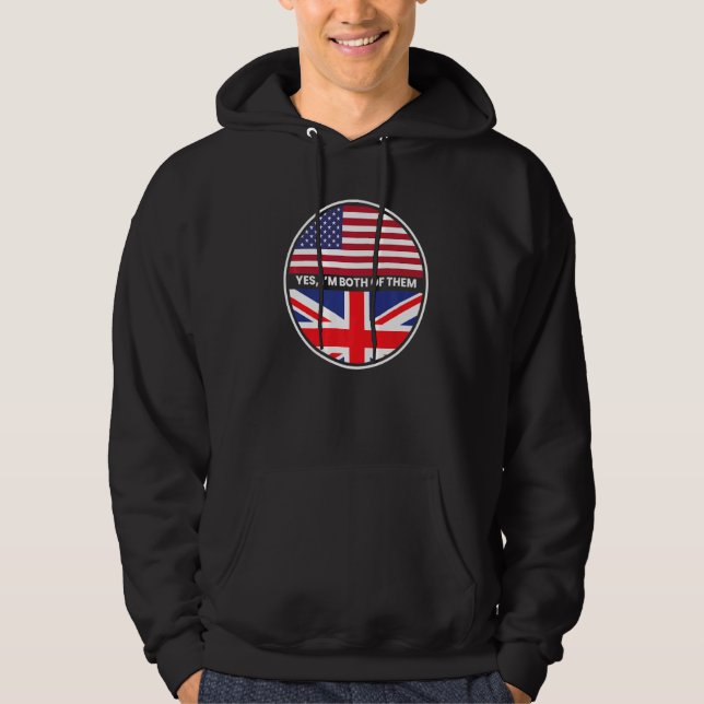 Ja, ich bin beide eine britische Flagge Hoodie (Vorderseite)