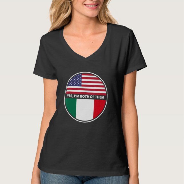 Ja, ich bin beide Fahne der USA Mexiko T-Shirt (Vorderseite)