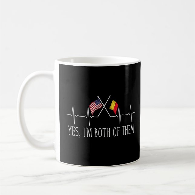 Ja, ich bin beide halb Amerikaner, halb Belgier H Kaffeetasse (Links)