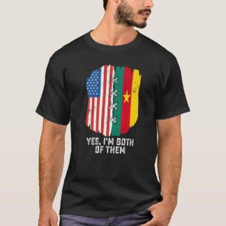 Ja, ich bin beide halb Amerikaner, halb Kamerun T-Shirt