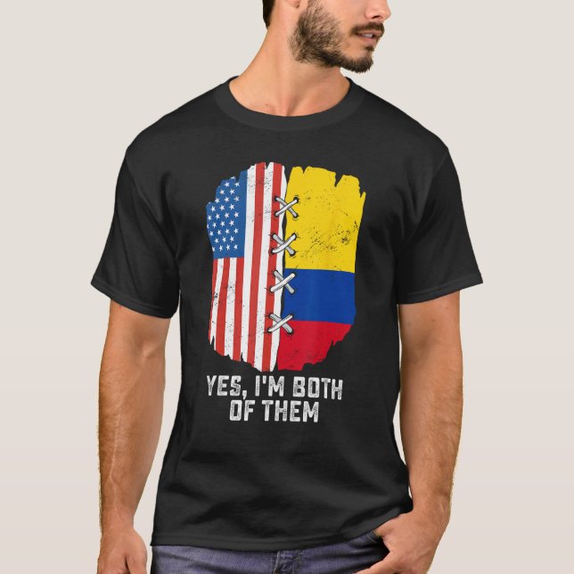 Ja, ich bin beide halb Amerikaner, halb kolumbiani T-Shirt (Vorderseite)
