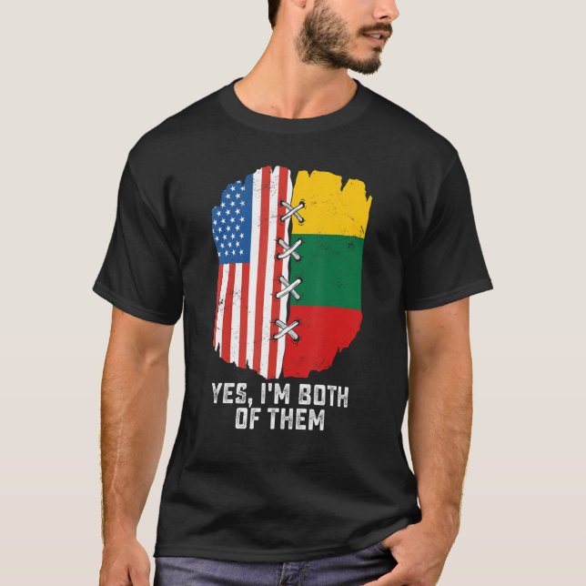 Ja, ich bin beide halb Amerikaner, halb Litauer T-Shirt (Vorderseite)
