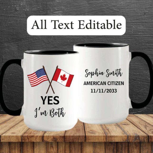 Ja, ich bin beide - US Canada Pride Individuelle N Tasse (Von Creator hochgeladen)
