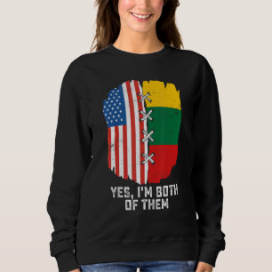 Ja, ich bin beides, halb Amerikaner, halb Litauer Sweatshirt