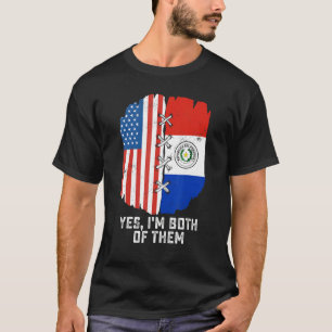 Ja, ich bin beides, halb Amerikaner, halb Paraguay T-Shirt