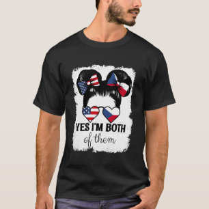 Ja, ich bin beides USA und Tschechische Republik M T-Shirt
