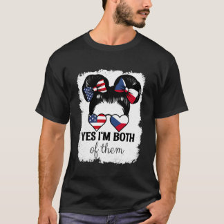 Ja, ich bin beides USA und Tschechische Republik M T-Shirt