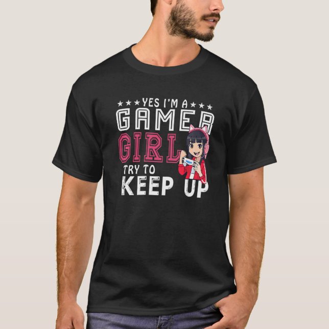 Ja, ich bin ein Gamer Girl Gaming Stuff Girls Teen T-Shirt (Vorderseite)