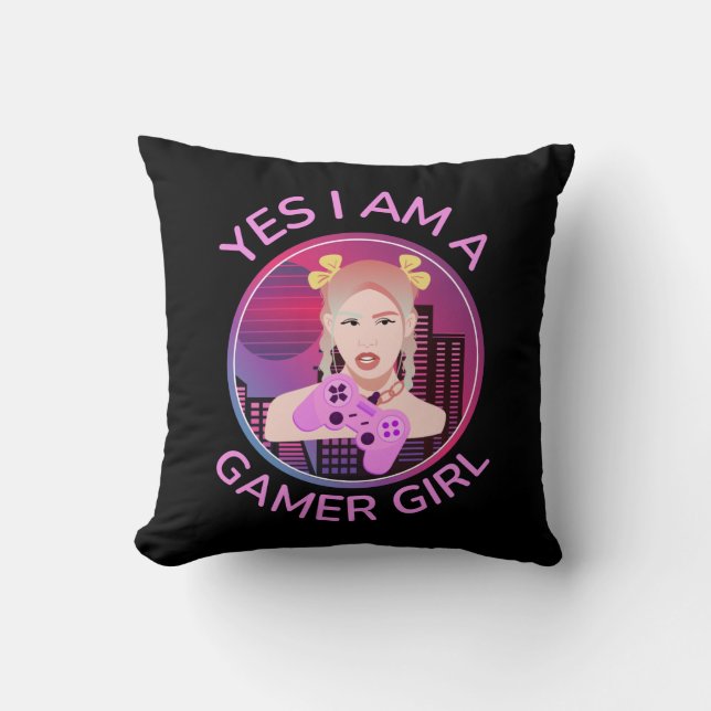 JA, ICH BIN EIN GAMER-MÄDCHEN KISSEN (Vorderseite)