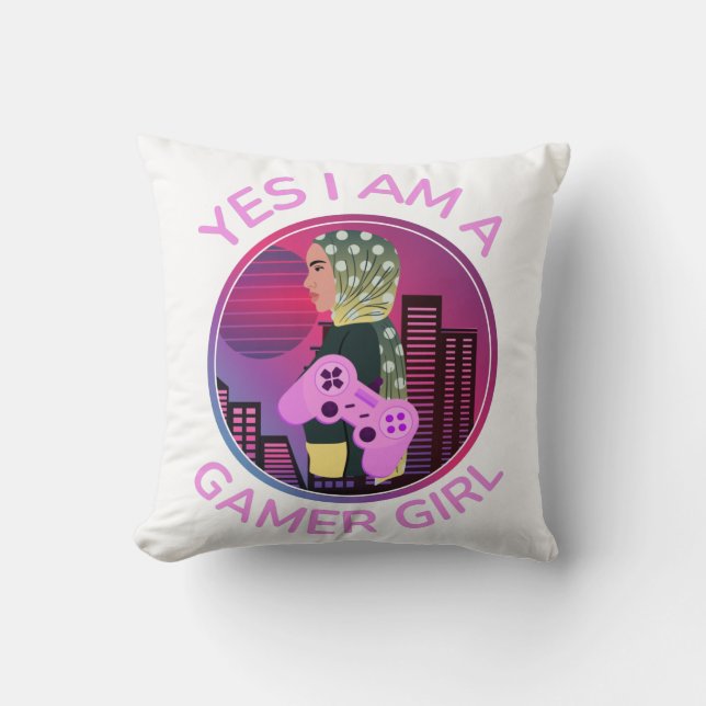 JA, ICH BIN EIN GAMER-MÄDCHEN KISSEN (Vorderseite)