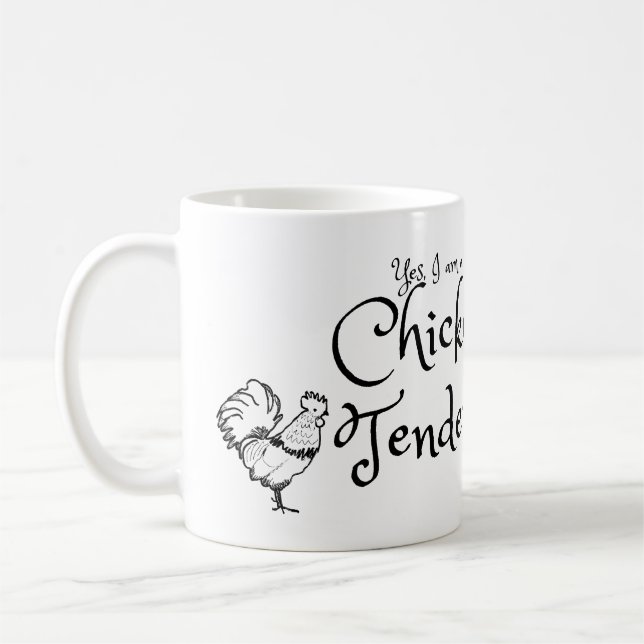 Ja, ich bin ein Hühnerzender mit Rooster-Kontur Kaffeetasse (Links)