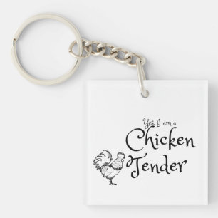 Ja, ich bin ein Hühnerzender mit Rooster-Kontur Schlüsselanhänger