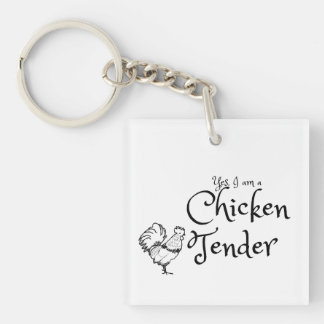 Ja, ich bin ein Hühnerzender mit Rooster-Kontur Schlüsselanhänger