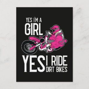 Ja, ich bin ein Mädchen, ja, ich fahre ein Dirt Bi Postkarte