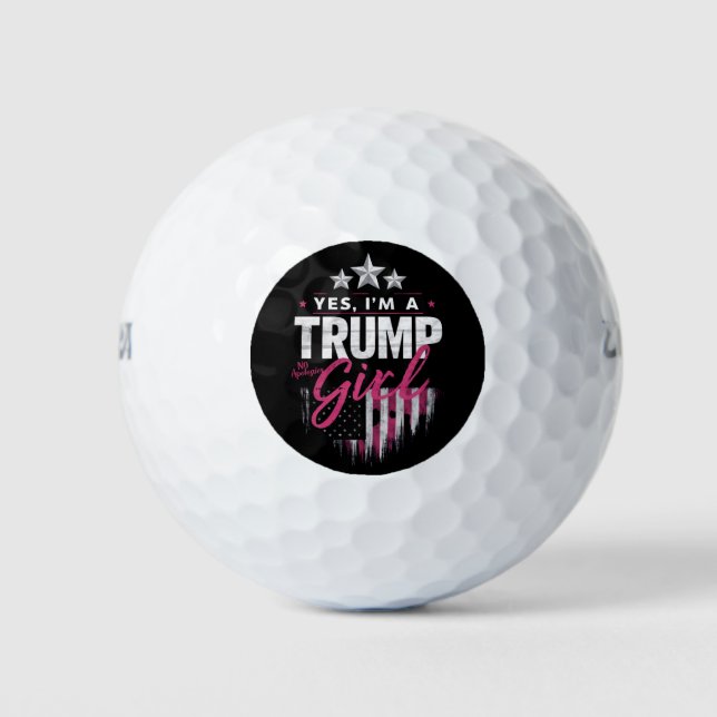 Ja, ich bin ein Trump-Mädchen ohne Entschuldigunge Golfball (Vorderseite)