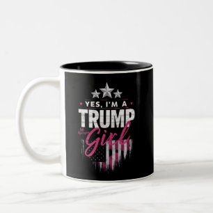 Ja, ich bin ein Trump-Mädchen ohne Entschuldigunge Zweifarbige Tasse