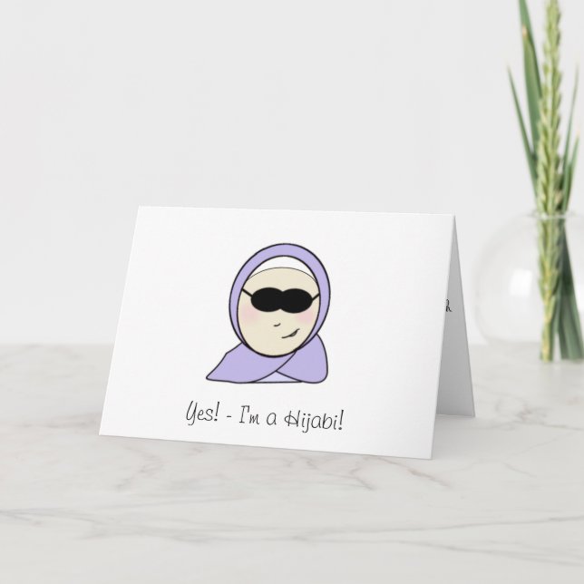 Ja, ich bin eine Hijabi Grußkarte Karte (Vorderseite)