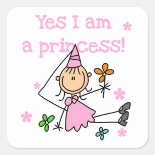 Ja, ich bin eine Prinzessin Quadratischer Aufkleber