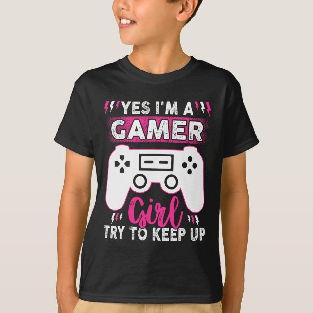 Ja, ich bin Gamer Girl versuche, ein lustiges Spie T-Shirt (Vorderseite)