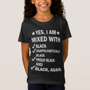 Ja, ich bin mit schwarz-weißem schwarzem Hit gemis T-Shirt
